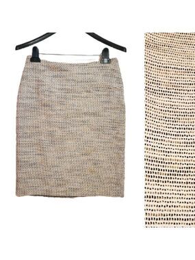 Credibility By Sheri Drobnick Metallic Pencil Skirt Beige Size 4